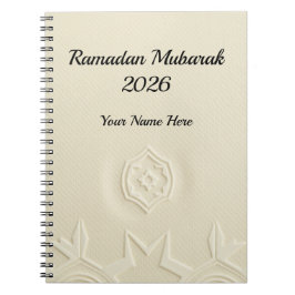 Caderno Espiral Textura de Linho Creme Minimalista Ramadan