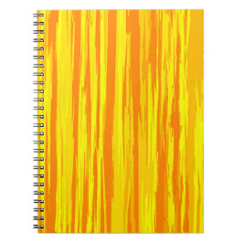 Caderno Espiral Textura De Madeira De abstrato Laranja E Amarelo