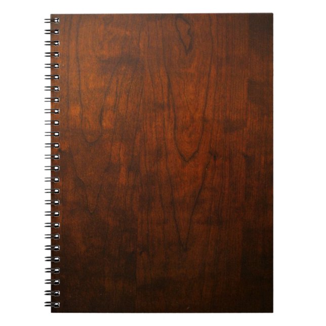 Caderno Espiral Textura de madeira de mogno (Frente)