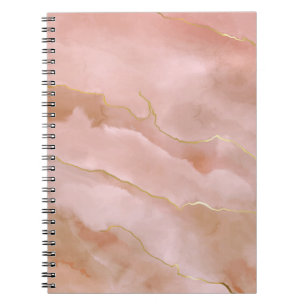Caderno Espiral Textura de mármore líquido rosa