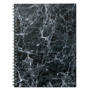 Caderno Espiral Textura de mármore preto