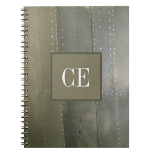 Caderno Espiral Textura de metal prata industrial