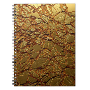 Caderno Espiral Textura de ouro de luxo.