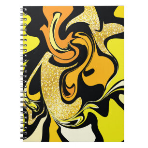 Caderno Espiral Textura de ouro de luxo