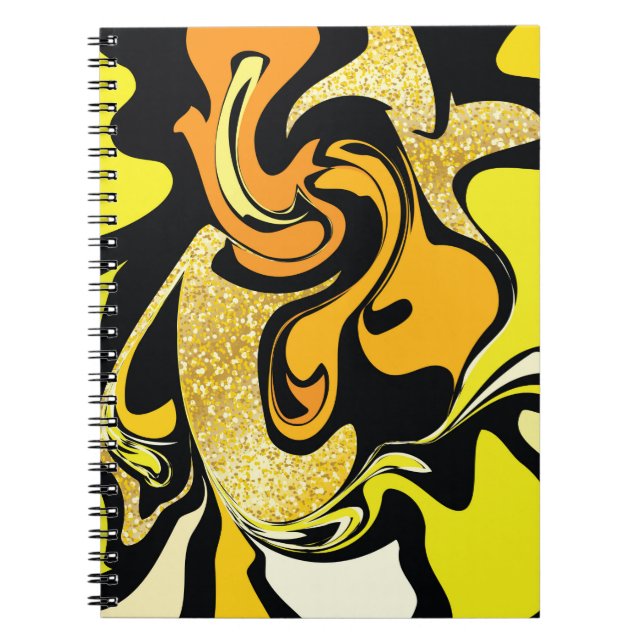 Caderno Espiral Textura de ouro de luxo (Frente)