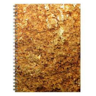 Caderno Espiral Textura de ouro de luxo.