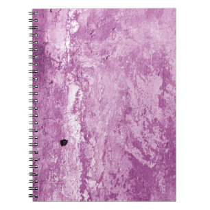 Caderno Espiral Textura de parede de cimento doce em tom roxo. Abs