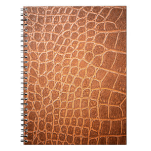 Caderno Espiral Textura de pele castanha em couro para fundo