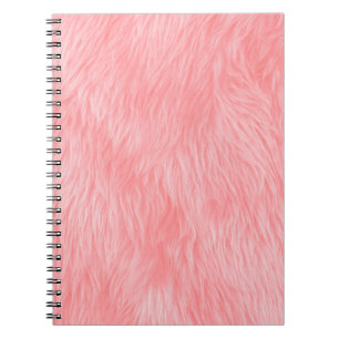 Caderno Espiral Textura de pele de lã rosa macia