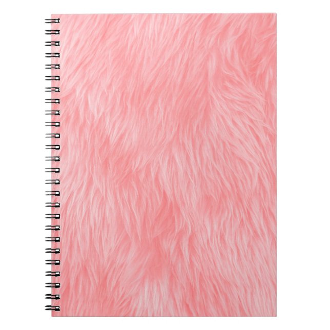Caderno Espiral Textura de pele de lã rosa macia (Frente)