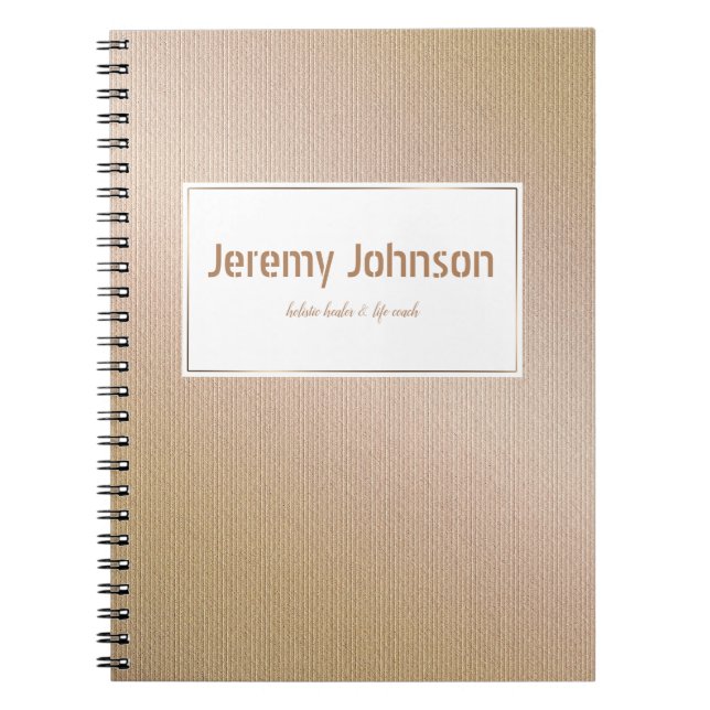 Caderno Espiral Textura de superfície dourada abstrata (Frente)