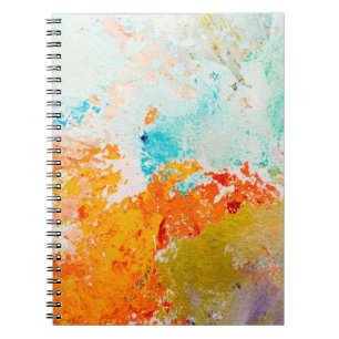 Caderno Espiral Textura de tinta de óleo de abstrato em canvas, fu