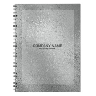 Caderno Espiral Textura de vidro prateado cinza iridescente cintil