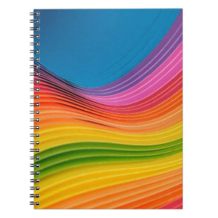 Caderno Espiral textura do padrão abstrato arco-íris