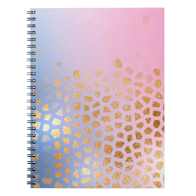 Caderno Espiral Textura Dourada: fundo abstrato de gradiente (Frente)