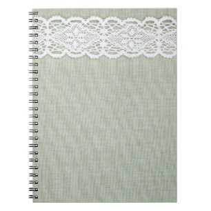 Caderno Espiral Textura e lacete de matérias têxteis em tecido