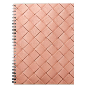 Caderno Espiral Textura em couro de tecido de rosa claro