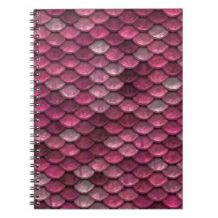 Caderno Espiral Textura em Escala Metálica Rosa