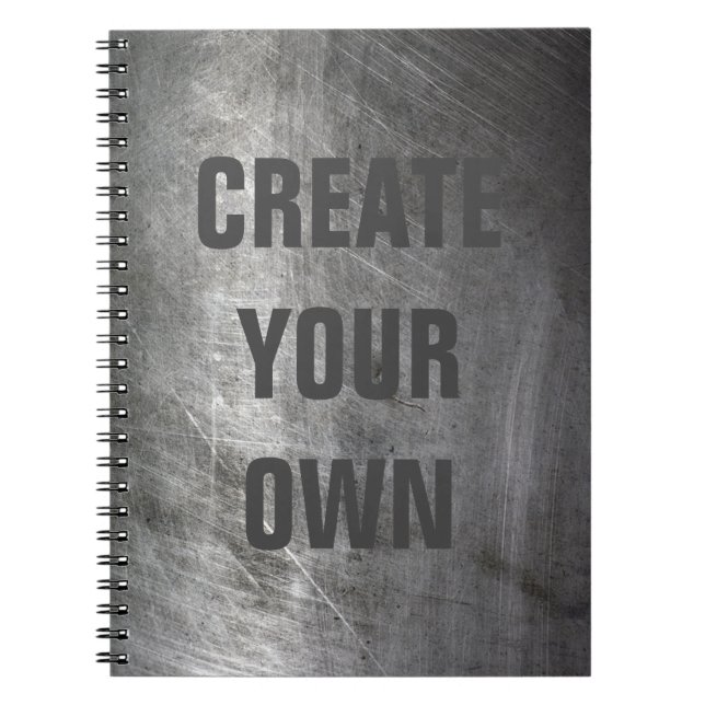 Caderno Espiral Textura escovada riscada do metal (Frente)