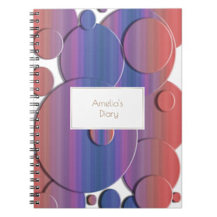 Caderno Espiral Textura geométrica abstrata dos círculos 3d. Nom