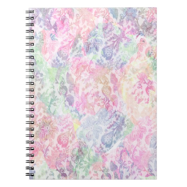 Caderno Espiral Textura geométrica padrão moderno clássico de repe (Frente)