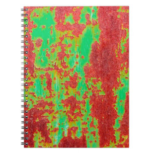 Caderno Espiral Textura metálica com efeito de arranhões e fissura