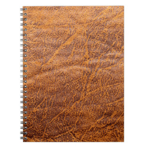 Caderno Espiral Textura natural de couro castanho, couro, esqui