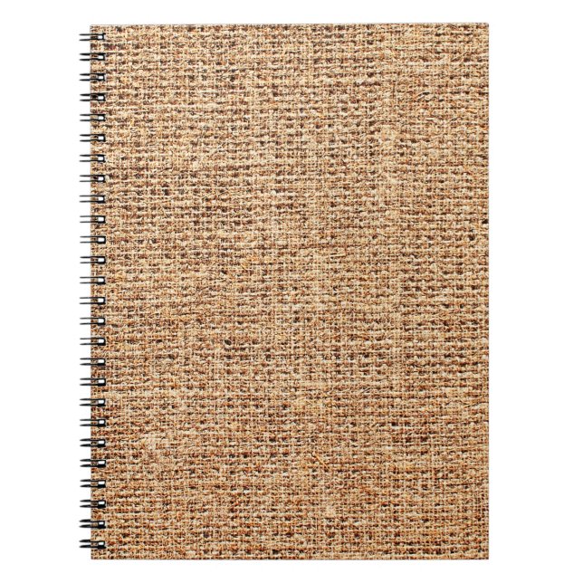 Caderno Espiral Textura natural de linho como fundo (Frente)