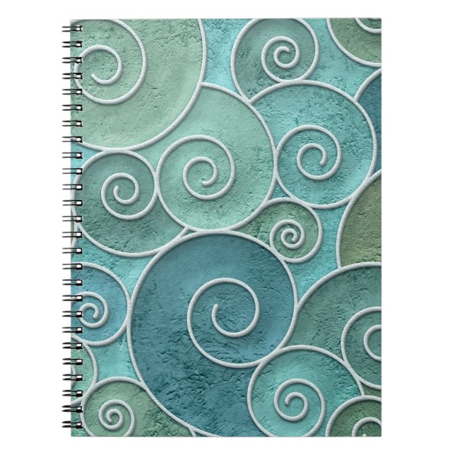 Caderno Espiral Textura sem soldadura de parede com espiral, (Frente)