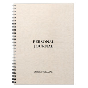 Caderno Espiral Textura simples de linho preto