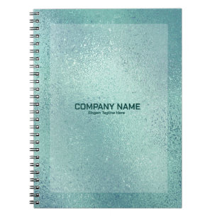 Caderno Espiral Textura vítrea iridescente azul-esverdeada