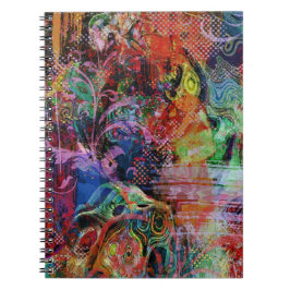 Caderno Espiral Texturas multicoloridas