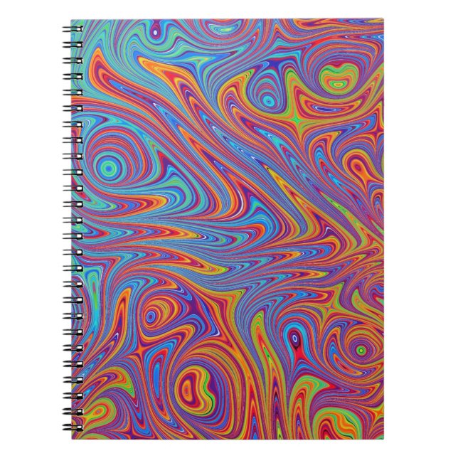 Caderno Espiral texturas psicodélicas (Frente)