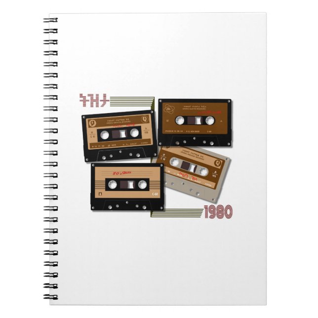 Caderno Espiral Tezeta Throwback Tunes fita cassete (Frente)