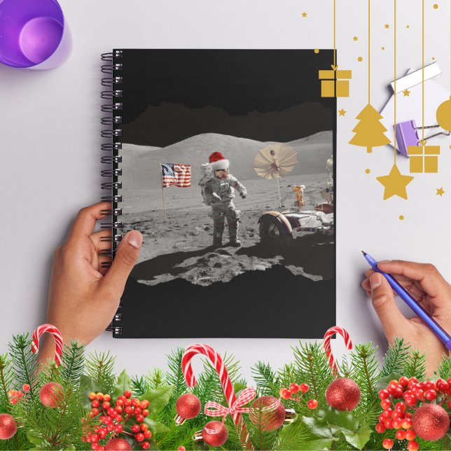 Caderno Espiral That's One Small Step for Santa Apollo 17  (Criador carregado)