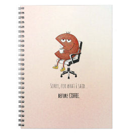 Caderno Espiral The Coffee-Powered Funny Retro Style