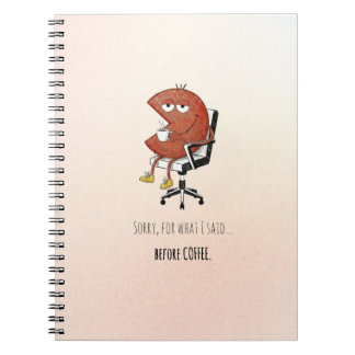 Caderno Espiral The Coffee-Powered Funny Retro Style