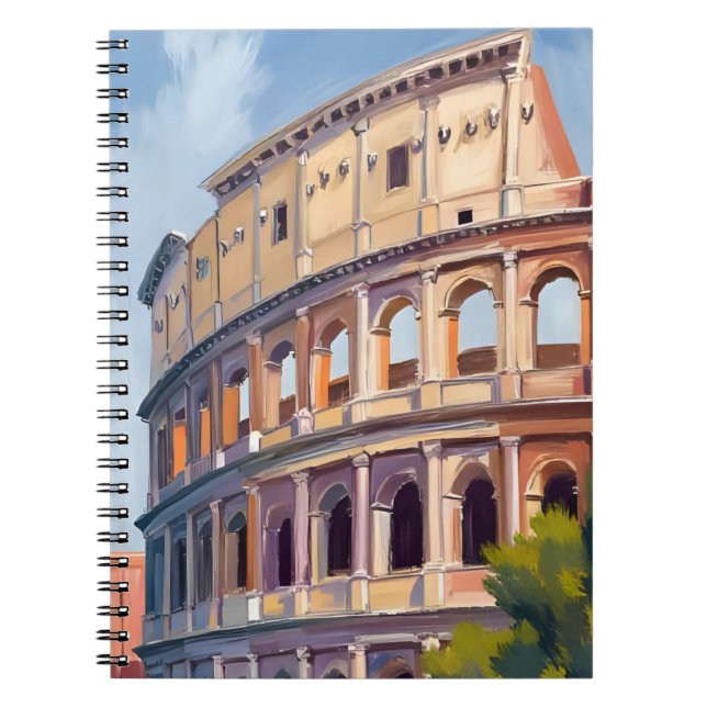 Caderno Espiral The Colosseum Rome Watercolor Travel  (Frente)