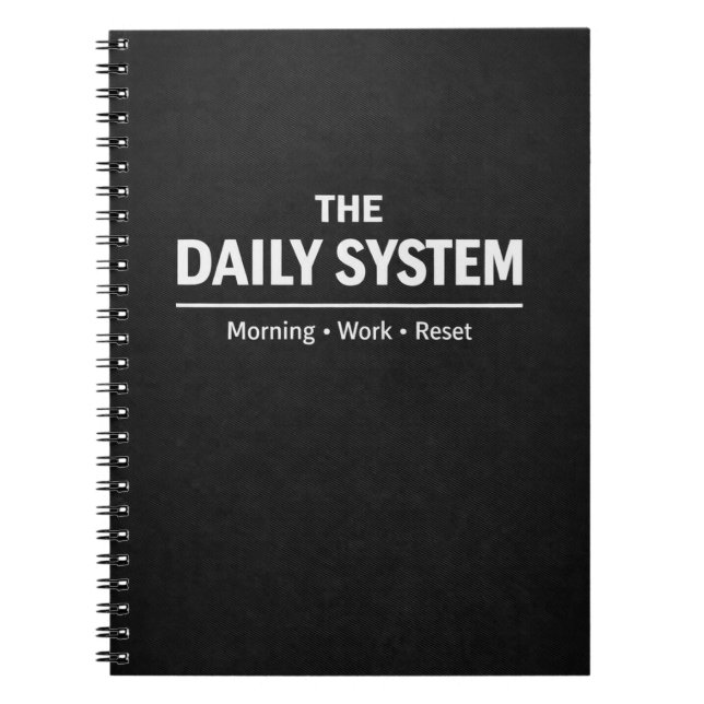 Caderno Espiral The Daily System Planner Morning Work Reset (Frente)
