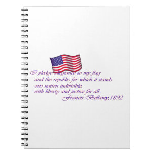 Caderno Espiral The Pledge of Allegiance - 1892