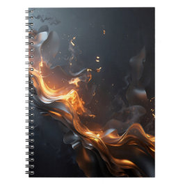 Caderno Espiral The Quiet Flame – Smoldering Gold & Black 