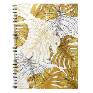 Caderno Espiral Thickets de uma fábrica de monstera. Imagem do ou