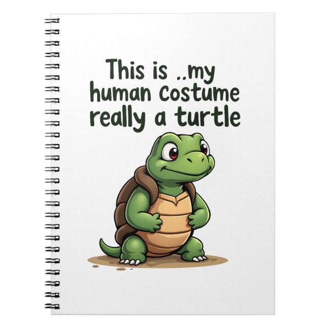 Caderno Espiral This Is My Human Costume I'm Really A Turtle T-Shi (Frente)
