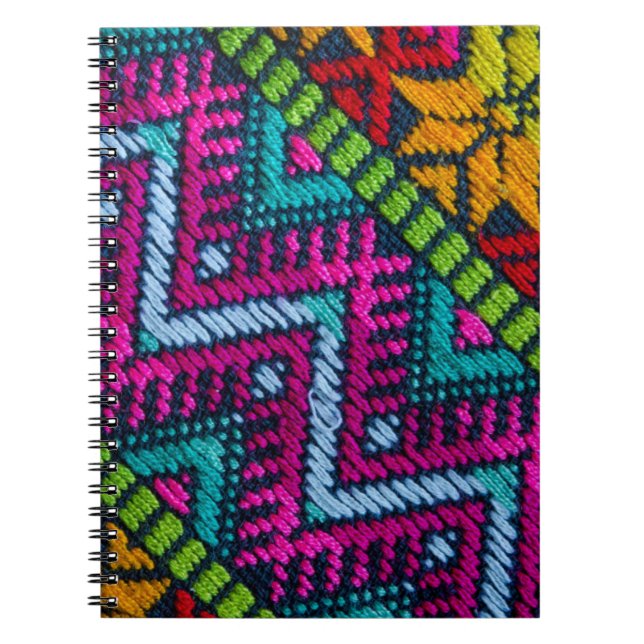 Caderno Espiral Threads De Tecidos Étnicos (Frente)