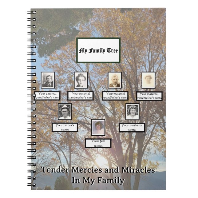 Caderno Espiral Three Generation Autumn Sunset Mercies Miracles (Frente)