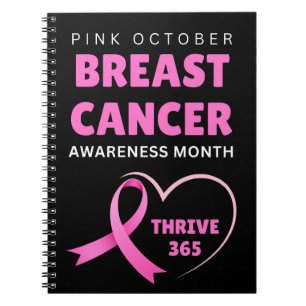 Caderno Espiral Thrive 365 Mês de consciência do câncer de mama 20