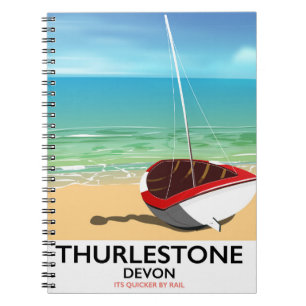 Caderno Espiral Thurlestone South Devon poster de viagens