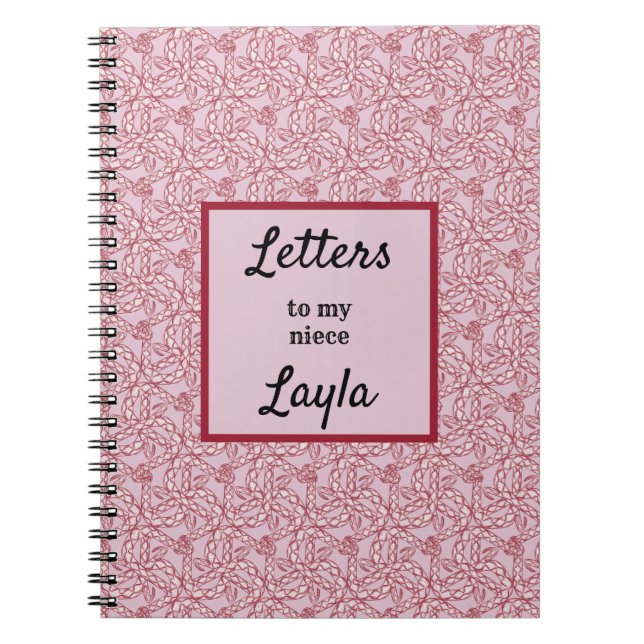 Caderno Espiral Tia Cartas Para O Meu Notebook De Abstrato cor-de- (Frente)