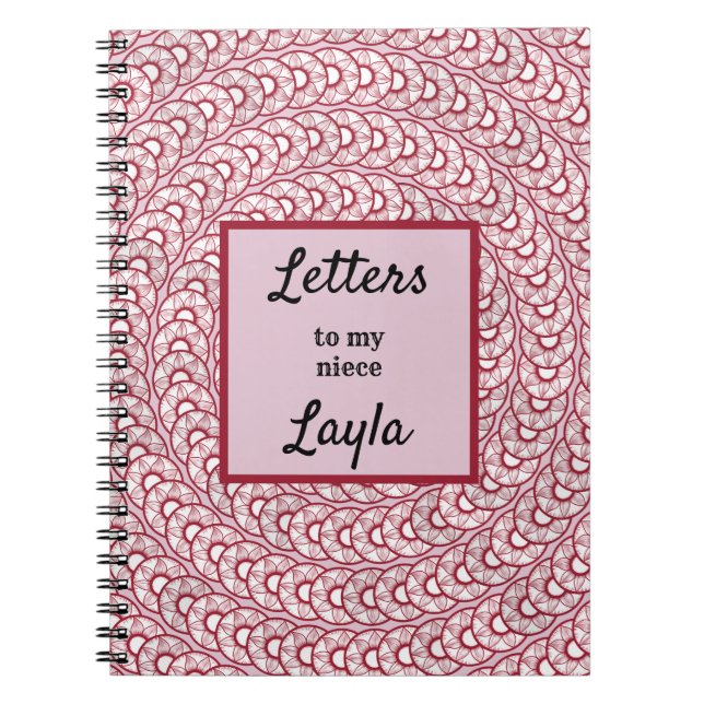 Caderno Espiral Tia Cartas Para O Meu Notebook De Abstrato cor-de- (Frente)