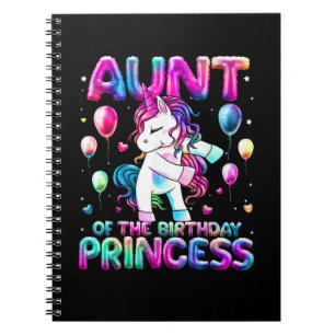Caderno Espiral Tia da Princesa de Aniversário Fusível Unic